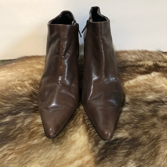 Nine West Kitty Heels Ankle Leather Booties Size 7.5 M - Picture 2 of 11